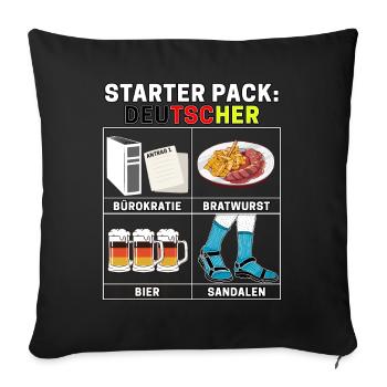 Funny starter pack sayings Typical German dad - Sofa pillowcase 17,3'' x 17,3'' (45 x 45 cm) - black - Front