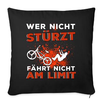 Lustige Fahrrad Sprüche Radsport Fahrradfahrer MTB - Sofakissenbezug 45 x 45 cm - Schwarz - Vorne