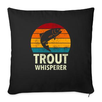 Rainbow Trout Trout Sport Fly Fishing and Fishing - Sofa pillowcase 17,3'' x 17,3'' (45 x 45 cm) - black - Front