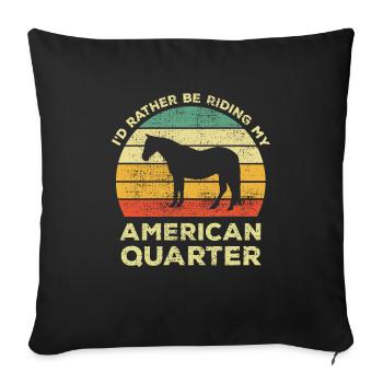 C’est drôle que je préfère mon Quarter Horse américain - Housse de coussin décorative 45 x 45 cm - noir - Devant