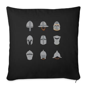 Types of Medieval Helmets Middle Ages - Sofa pillowcase 17,3'' x 17,3'' (45 x 45 cm) - black - Front