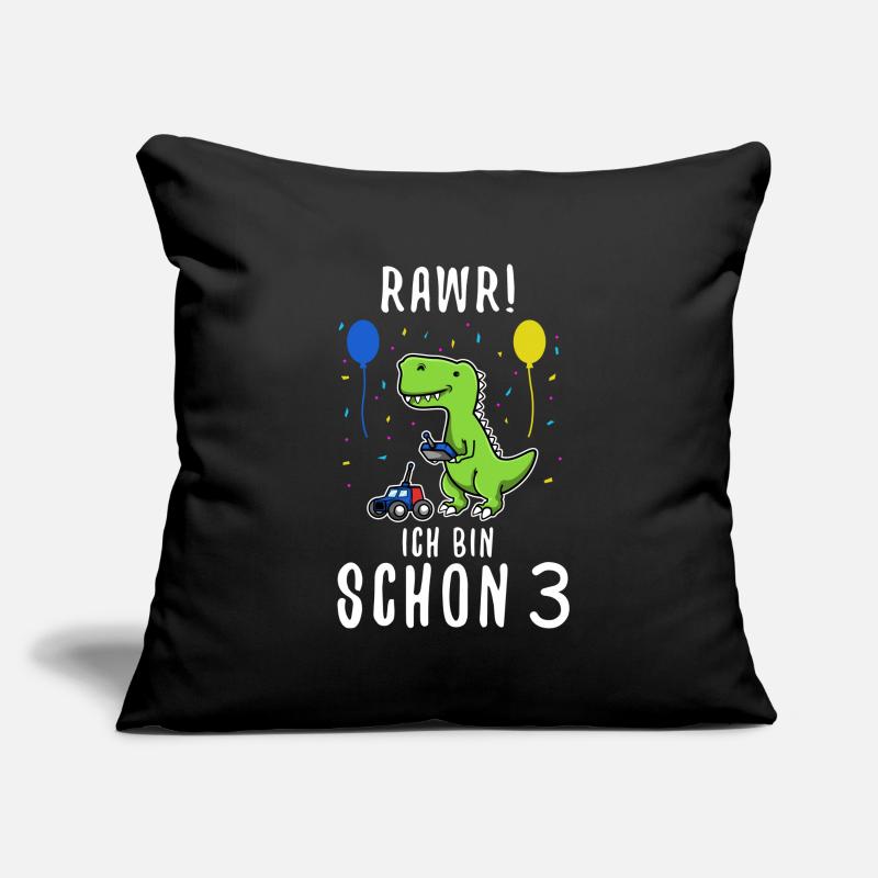 Ich bin schon 3 Dino Sofakissenbezug 45 x 45 cm