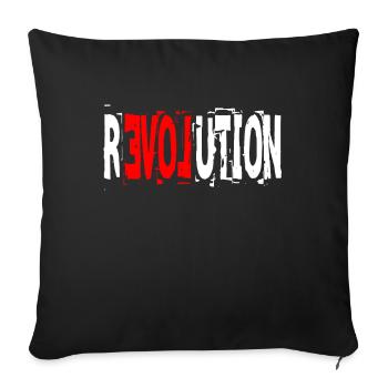 Revolution Liebe - Sofakissenbezug 45 x 45 cm - Schwarz - Vorne