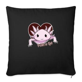 I like a lot. Axolotl, gift idea - Sofa pillowcase 17,3'' x 17,3'' (45 x 45 cm) - black - Front