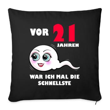 21 Geburtstag 21. Jubiläum 21. Ehrentag Geschenk - Sofakissenbezug 45 x 45 cm - Schwarz - Vorne