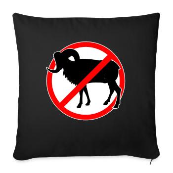 Goats or mouflons prohibited - goat - Sofa pillowcase 17,3'' x 17,3'' (45 x 45 cm) - black - Front