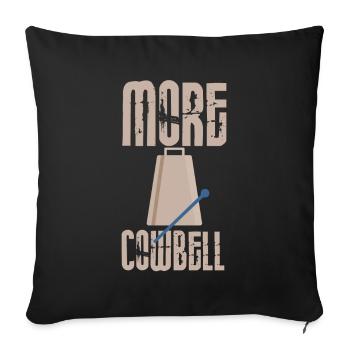 Musicien Humour Plus Cowbell Funny Band Cowbell - Housse de coussin décorative 45 x 45 cm - noir - Devant