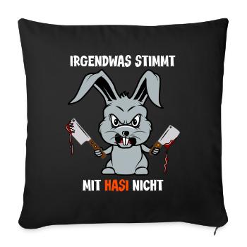Halloween 2021 Monster verrückter Hase Sarkasmus - Sofakissenbezug 45 x 45 cm - Schwarz - Vorne