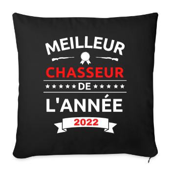 meilleur chasseur de l année 2022 - Housse de coussin décorative 45 x 45 cm - noir - Devant