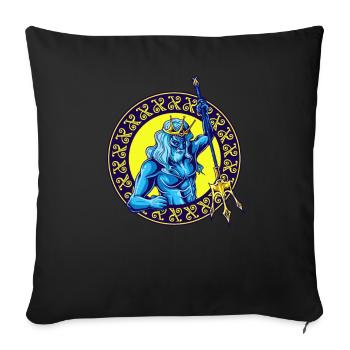 Dieu de la mer Poséidon - Housse de coussin décorative 45 x 45 cm - noir - Devant