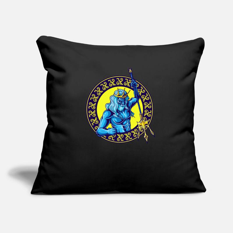 Dieu de la mer Poséidon Housse de coussin décorative 45 x 45 cm