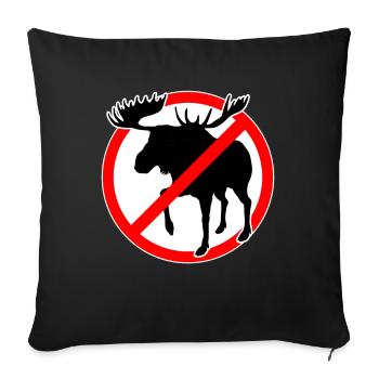 no moose allowed. Moose forbidden - Sofa pillowcase 17,3'' x 17,3'' (45 x 45 cm) - black - Front