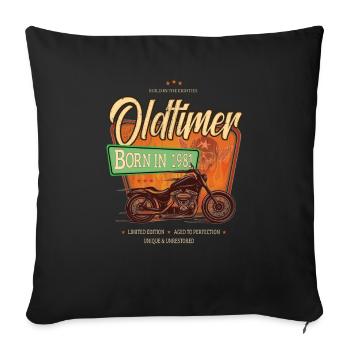 Oldtimer Motorrad geboren 1981 Geburtstag Geschenk - Sofakissenbezug 45 x 45 cm - Schwarz - Vorne