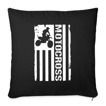 Flag Motocross - Sofa pillowcase 17,3'' x 17,3'' (45 x 45 cm) - black - Front