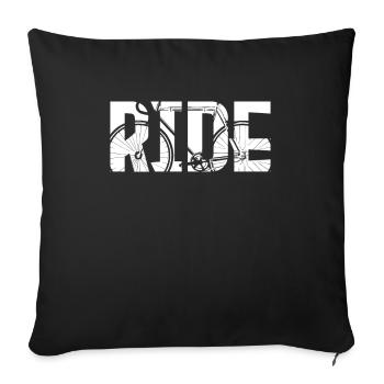 Road cycling - Sofa pillowcase 17,3'' x 17,3'' (45 x 45 cm) - black - Front