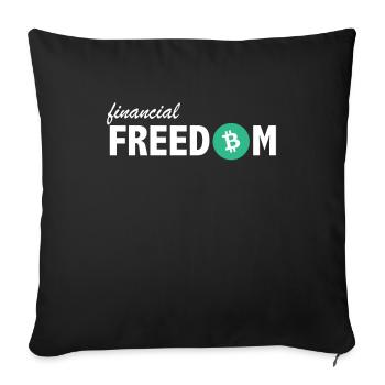 Bitcoin Cash BCH Financial Freedom Crypto - Sofa pillowcase 17,3'' x 17,3'' (45 x 45 cm) - black - Front