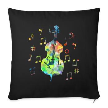 Funny Cello Cellist Orchestra Musicians Colorful - Sofa pillowcase 17,3'' x 17,3'' (45 x 45 cm) - black - Front