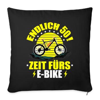 50 Geburtstag 50 Ehrentag 50 Jubiläum Radsport - Sofakissenbezug 45 x 45 cm - Schwarz - Vorne