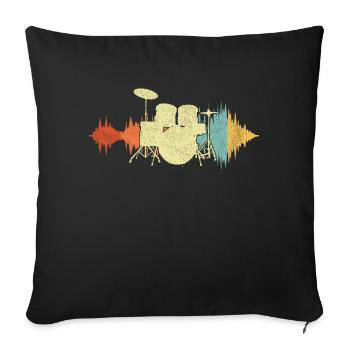 Lusitger Drummer Drums Retro Vintage - Sofa pillowcase 17,3'' x 17,3'' (45 x 45 cm) - black - Front