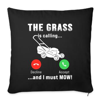 Funny Lawn Mower Lawn Mowing Lawn Care - Sofa pillowcase 17,3'' x 17,3'' (45 x 45 cm) - black - Front
