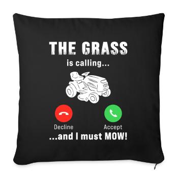 Lawn tractor Ride-on lawn mower The lawn calls - Sofa pillowcase 17,3'' x 17,3'' (45 x 45 cm) - black - Front