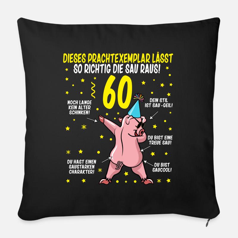 60 Geburtstag Geschenkidee Baujahr 1962 lustig - Sofakissenbezug 45 x 45 cm - Schwarz