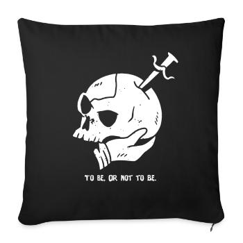 Skull with Dagger and Hamlet Quote - Sofa pillowcase 17,3'' x 17,3'' (45 x 45 cm) - black - Front