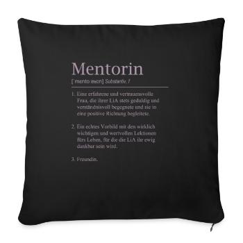 LiA Mentorin Geschenk Definition - Sofakissenbezug 45 x 45 cm - Schwarz - Vorne