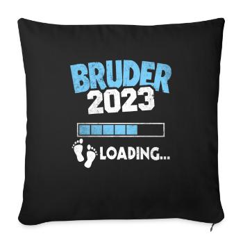Brother-to-be 2023 Loading Offspring - Sofa pillowcase 17,3'' x 17,3'' (45 x 45 cm) - black - Front