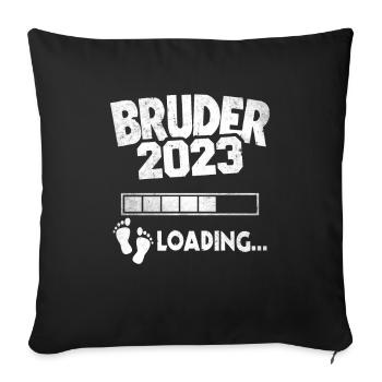 Brother-to-be 2023 Loading Offspring - Sofa pillowcase 17,3'' x 17,3'' (45 x 45 cm) - black - Front