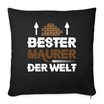 Bester Maurer der Welt - Sofakissenbezug 45 x 45 cm - Schwarz - Vorne