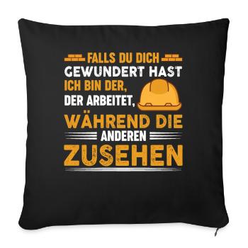 Maurer Lustige Sprüche - Sofakissenbezug 45 x 45 cm - Schwarz - Vorne