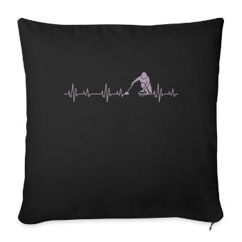 Idées cadeaux Curling Heartbeat - Housse de coussin décorative 45 x 45 cm - noir - Devant