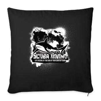 Scuba Diving Shark Reef End of the Comfort Zone - Sofa pillowcase 17,3'' x 17,3'' (45 x 45 cm) - black - Front