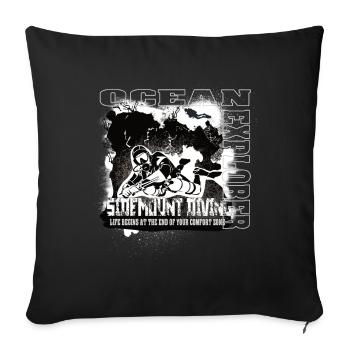 Ocean Explorer Scuba Diving Sidemount Diving Reef - Sofa pillowcase 17,3'' x 17,3'' (45 x 45 cm) - black - Front