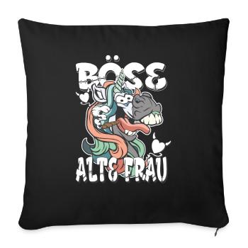 Evil old woman - crazy unicorn - Sofa pillowcase 17,3'' x 17,3'' (45 x 45 cm) - black - Front