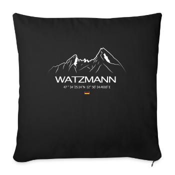Watzmann Mountain Heart of the alps - Sofa pillowcase 17,3'' x 17,3'' (45 x 45 cm) - black - Front