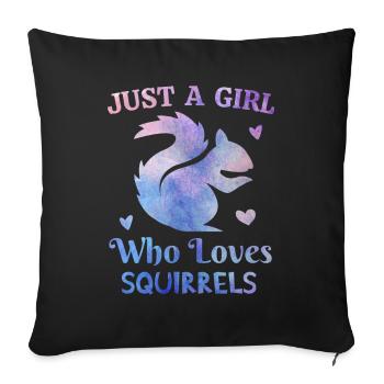 Just a Girl who loves wolves pink purple tie dye - Sofa pillowcase 17,3'' x 17,3'' (45 x 45 cm) - black - Front