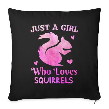 Just a Girl who loves wolves pink tie dye clothing - Sofa pillowcase 17,3'' x 17,3'' (45 x 45 cm) - black - Front
