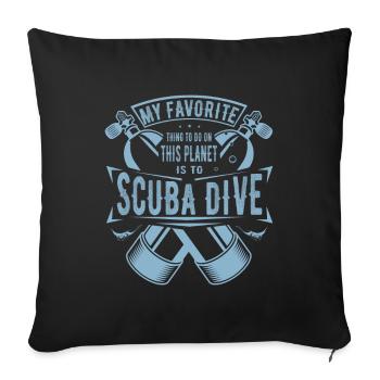 Ma chose préférée à faire est le cadeau de plongée sous-marine - Housse de coussin décorative 45 x 45 cm - noir - Devant