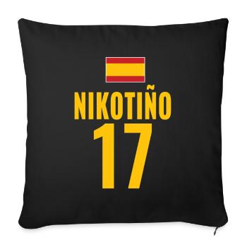 Espagne Noms des joueurs Booze Noms Football Booze Jersey - Housse de coussin décorative 45 x 45 cm - noir - Devant