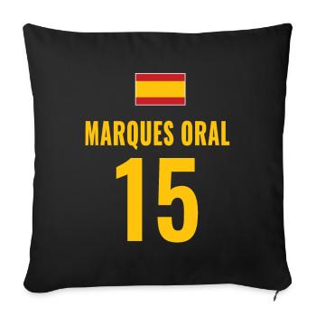 Espagne Noms des joueurs Booze Noms Football Booze Jersey - Housse de coussin décorative 45 x 45 cm - noir - Devant