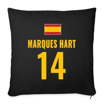 Espagne Noms des joueurs Booze Noms Football Booze Jersey - Housse de coussin décorative 45 x 45 cm - noir - Devant
