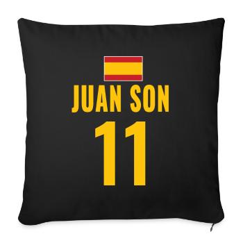 Espagne Noms des joueurs Booze Noms Football Booze Jersey - Housse de coussin décorative 45 x 45 cm - noir - Devant