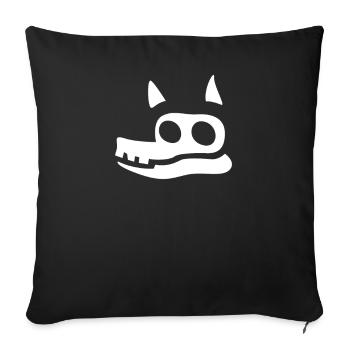 Funny dog head skeleton with flowers - Sofa pillowcase 17,3'' x 17,3'' (45 x 45 cm) - black - Front
