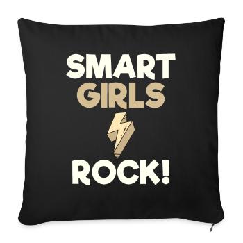 Women Empowerment Gift Smart Girls Rock Smart - Sofa pillowcase 17,3'' x 17,3'' (45 x 45 cm) - black - Front