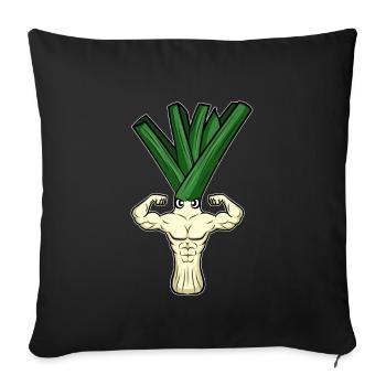 Bodybuilding Weightlifter Leek - Sofa pillowcase 17,3'' x 17,3'' (45 x 45 cm) - black - Front