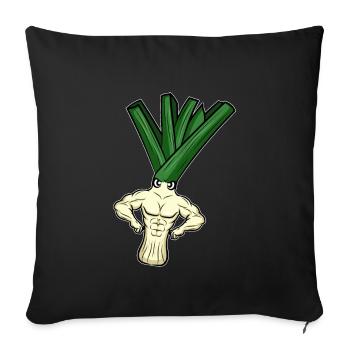 Bodybuilding Weightlifter Leek - Sofa pillowcase 17,3'' x 17,3'' (45 x 45 cm) - black - Front
