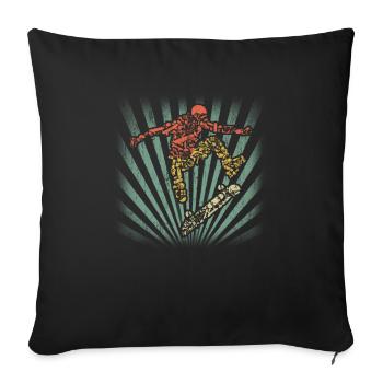 Skater Skateboarding Helmet Skateboard - Sofa pillowcase 17,3'' x 17,3'' (45 x 45 cm) - black - Front