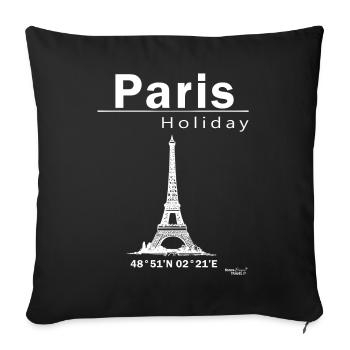 Paris - Holiday - Sofa pillowcase 17,3'' x 17,3'' (45 x 45 cm) - black - Front